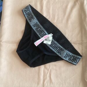 PINK Victoria's Secret Black Panties w/Branded Elastic Waistband